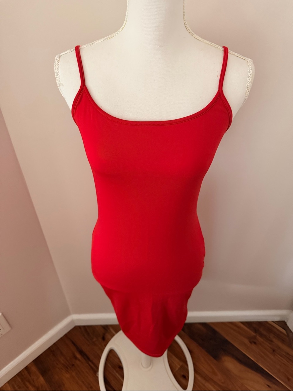 Red Spaghetti Strap Bodycon Dress